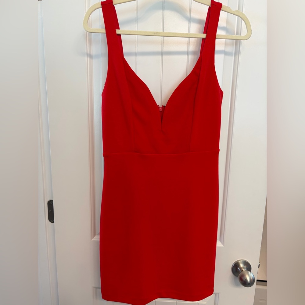 Express Strapless Red Dress
